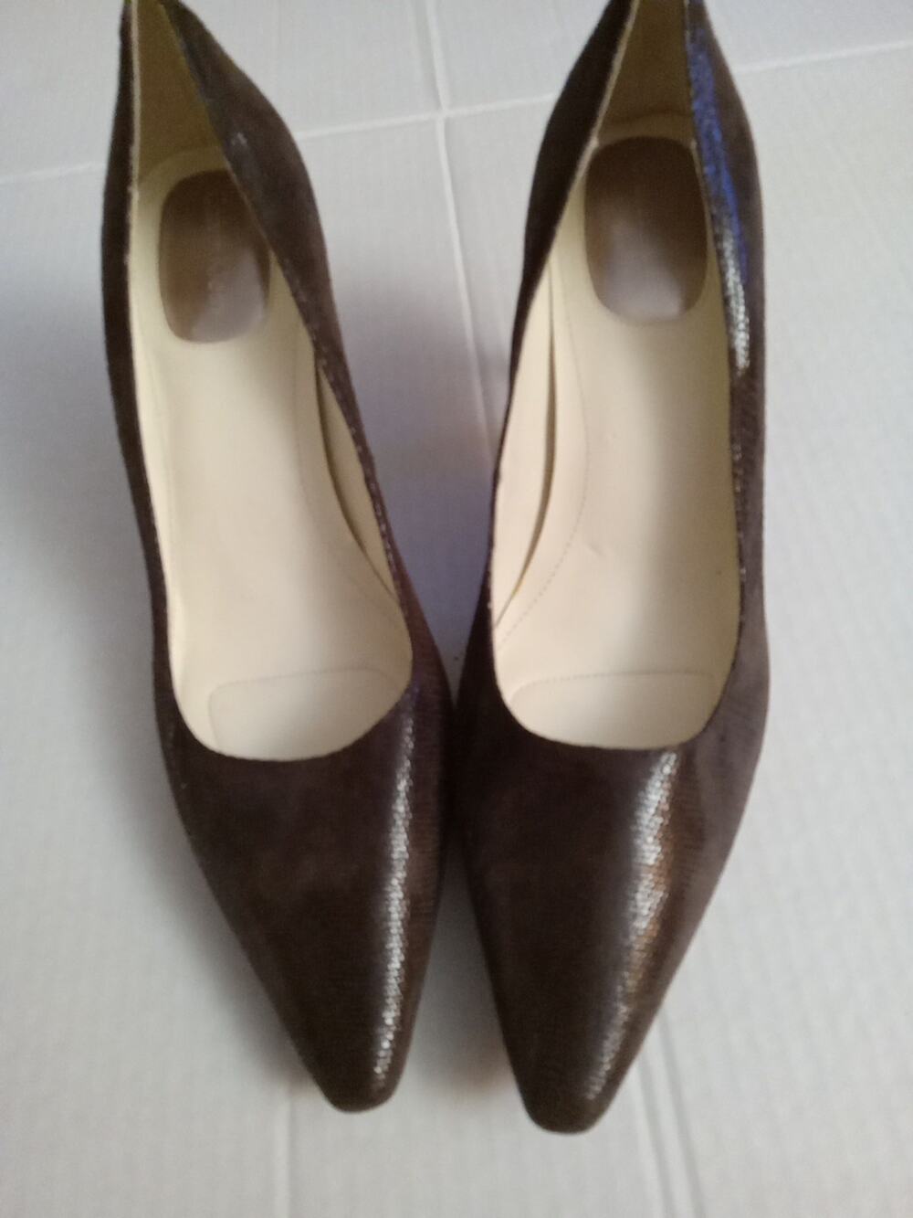 Calvin Klein Women' s Size 8 Heeled Pumps Office Classic Pointed Toe Brown